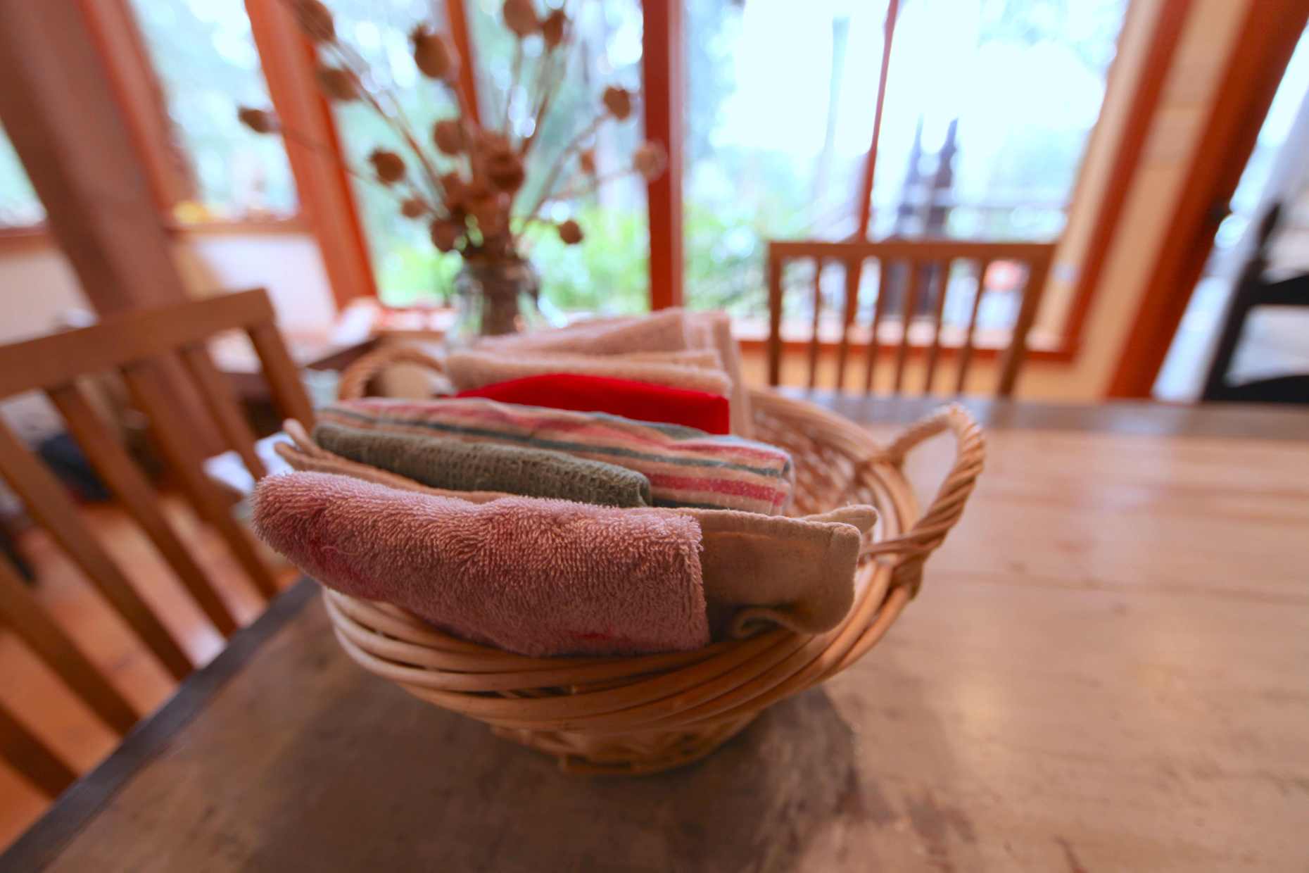 A few good rags in a basket = alternative to paper towels. Photo © Liesl Clark